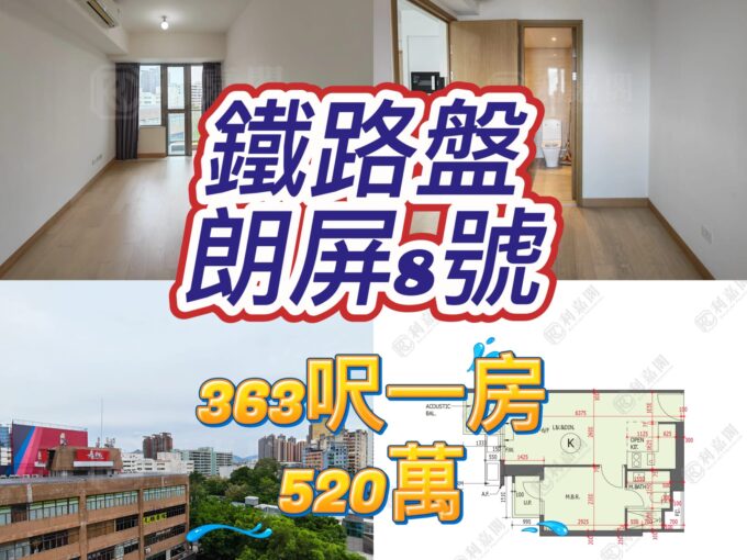 真盤❤️朗屏8號 開揚景 500萬 363呎1房 價錢幫你傾到盡！ - 元朗屋網 28YuenLong.com